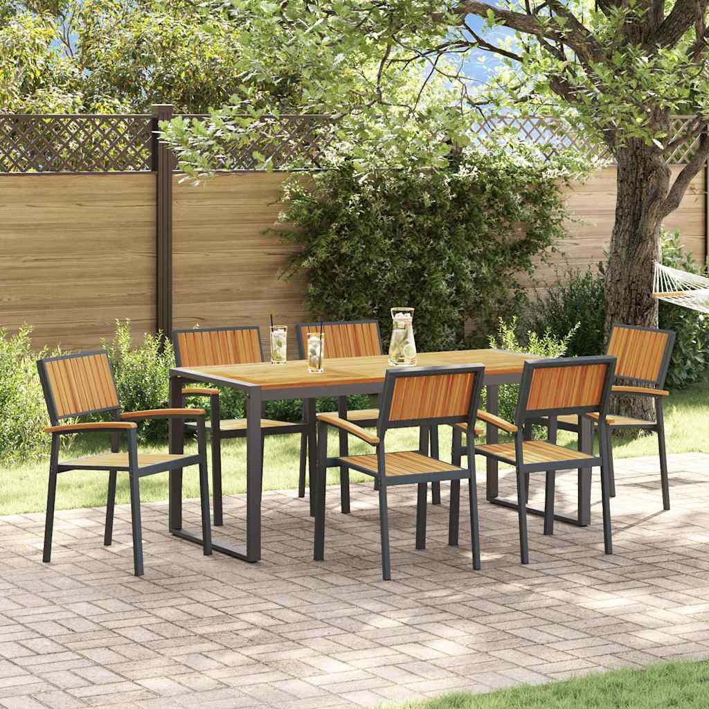 7-piece Black Outdoor Dining Set