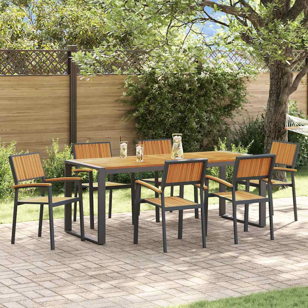 7-piece Black Outdoor Dining Set