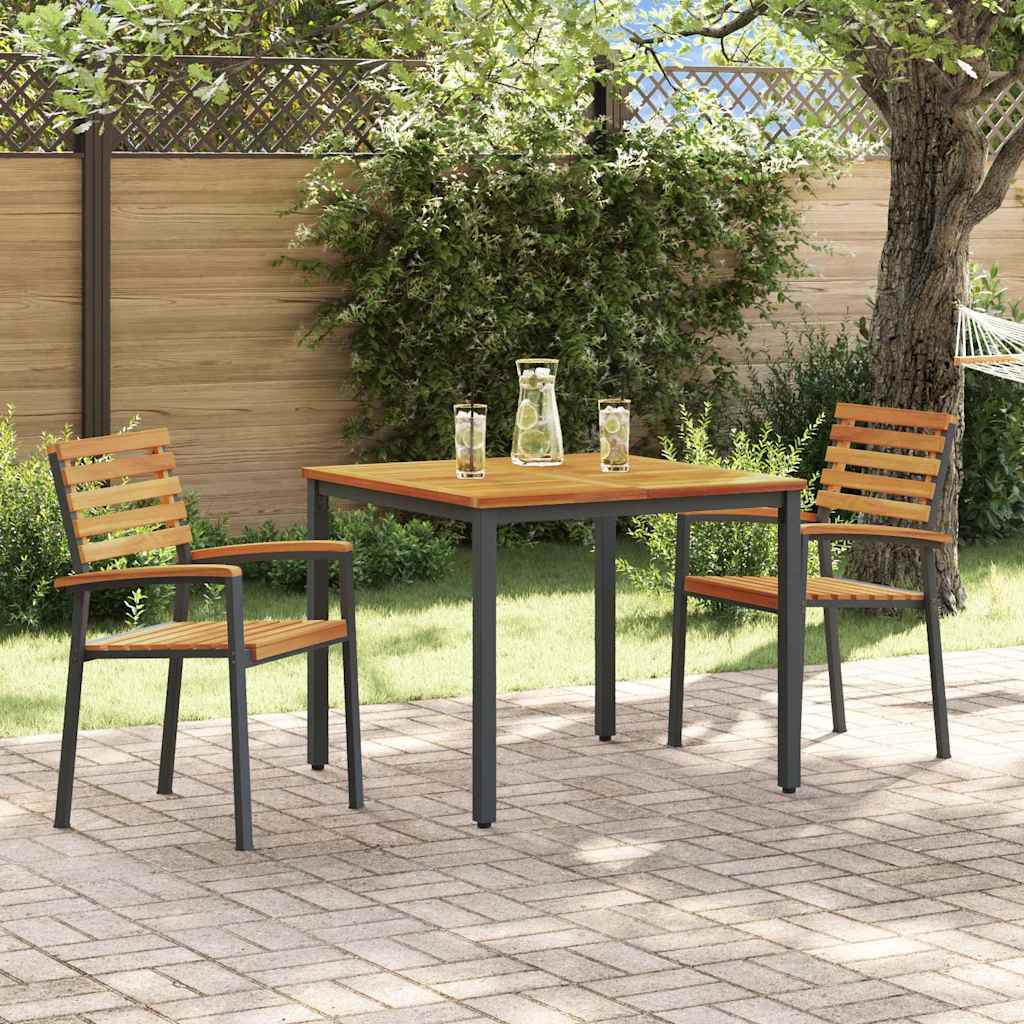 3-piece Black Outdoor Dining Set