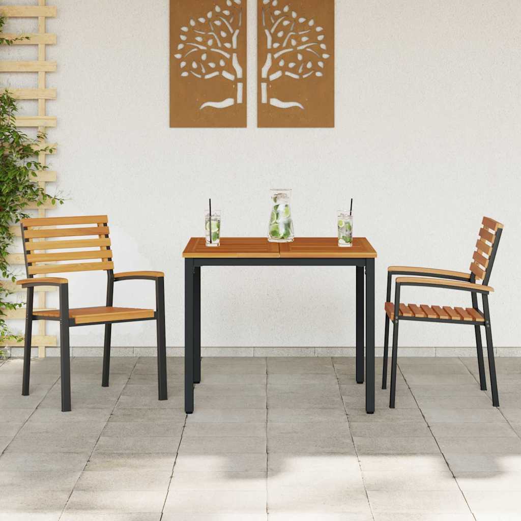 Conjunto de Comedor de Jardín 3 pcs Negro