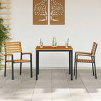 Conjunto de Comedor de Jardín 3 pcs Negro