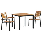 Conjunto de Comedor de Jardín 3 pcs Negro