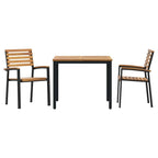 Conjunto de Comedor de Jardín 3 pcs Negro