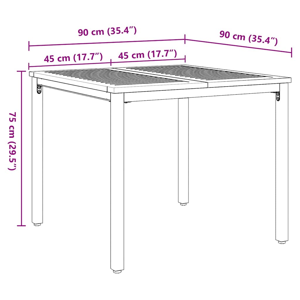 Conjunto de Comedor de Jardín 3 pcs Negro