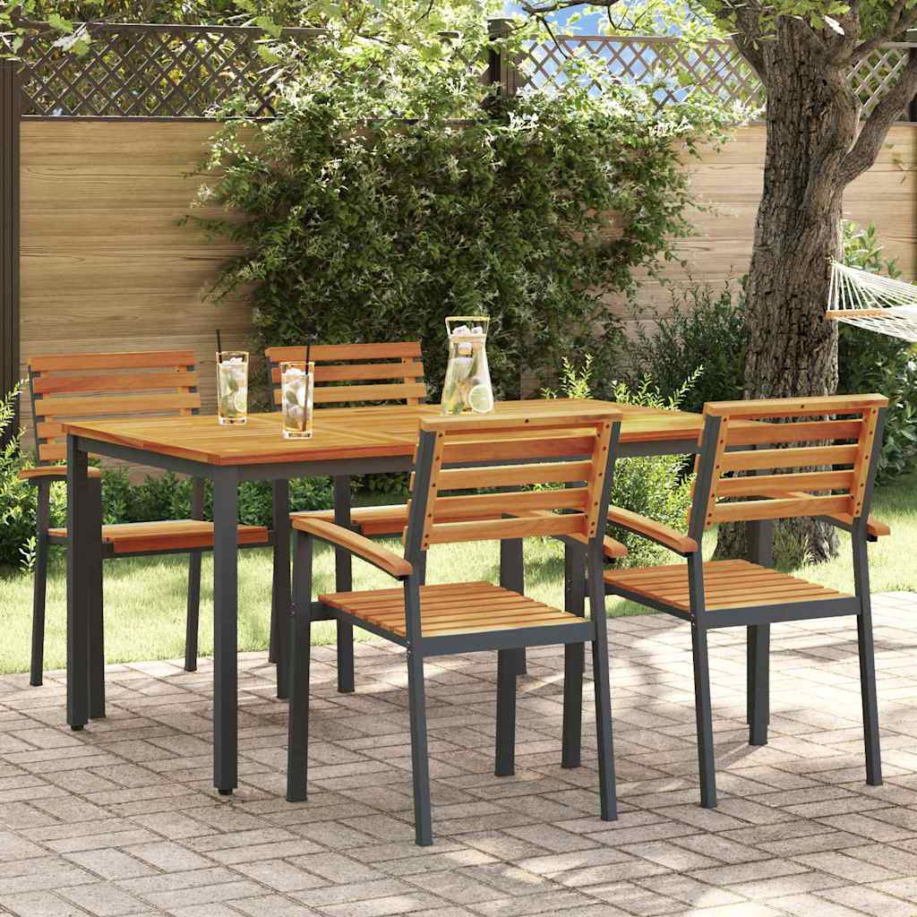 3-piece Black Outdoor Dining Set