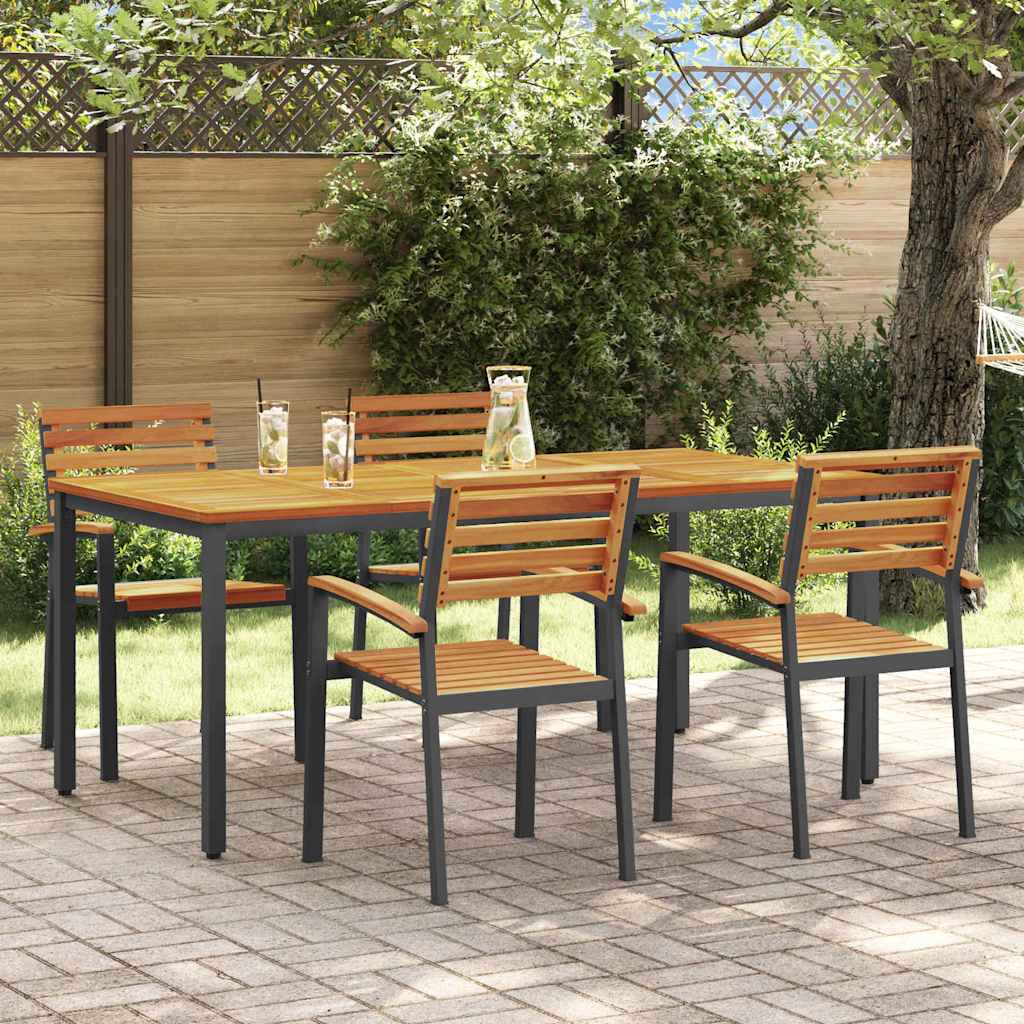 3-piece Black Outdoor Dining Set