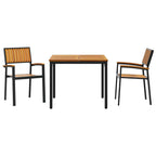 Conjunto de Comedor de Jardín 3 pcs Negro