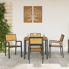Conjunto de Comedor de Jardín 5 pcs Negro
