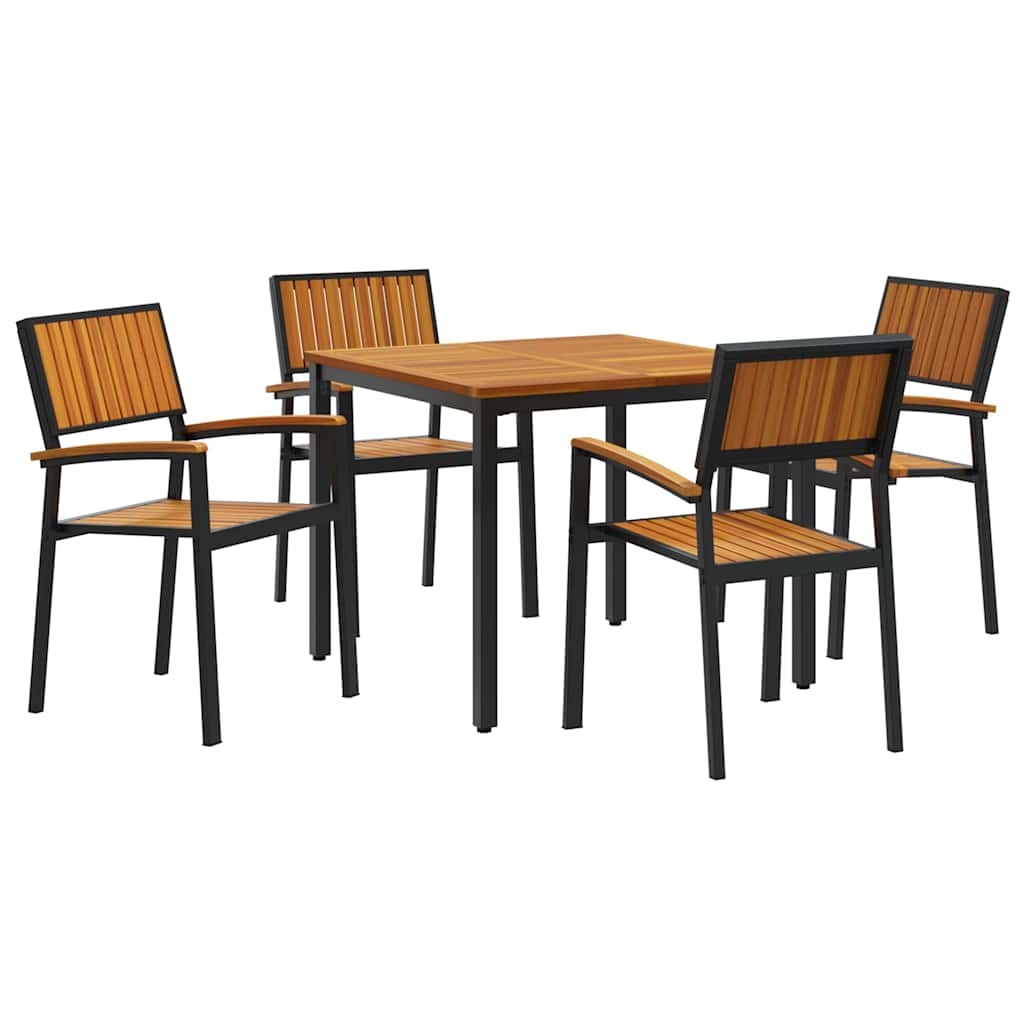 Conjunto de Comedor de Jardín 5 pcs Negro
