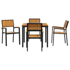 Conjunto de Comedor de Jardín 5 pcs Negro