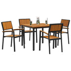 Conjunto de Comedor de Jardín 5 pcs Negro