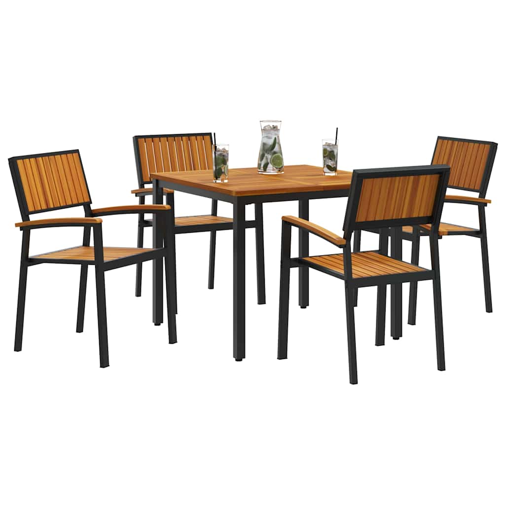 Conjunto de Comedor de Jardín 5 pcs Negro