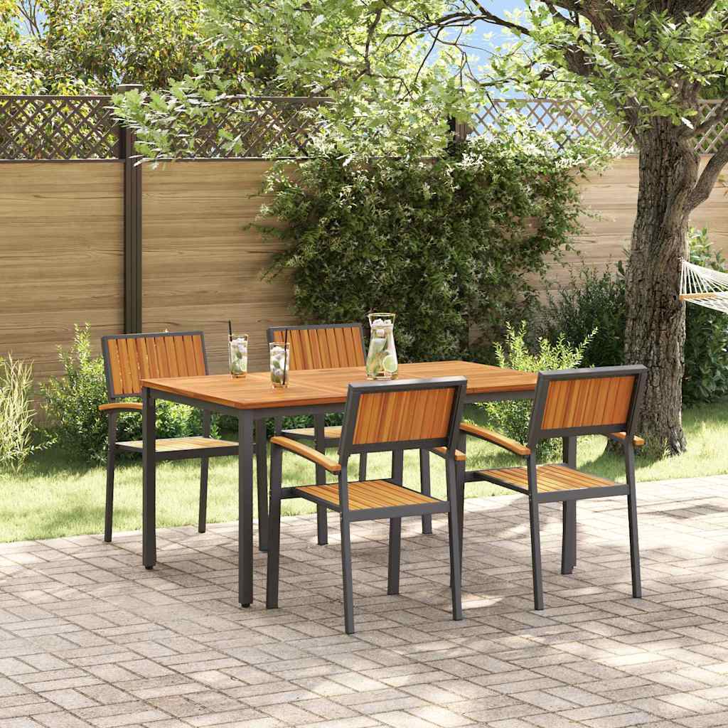 5-Piece Black Garden Dining Set