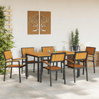 Conjunto de Comedor de Jardín 7 pcs Negro