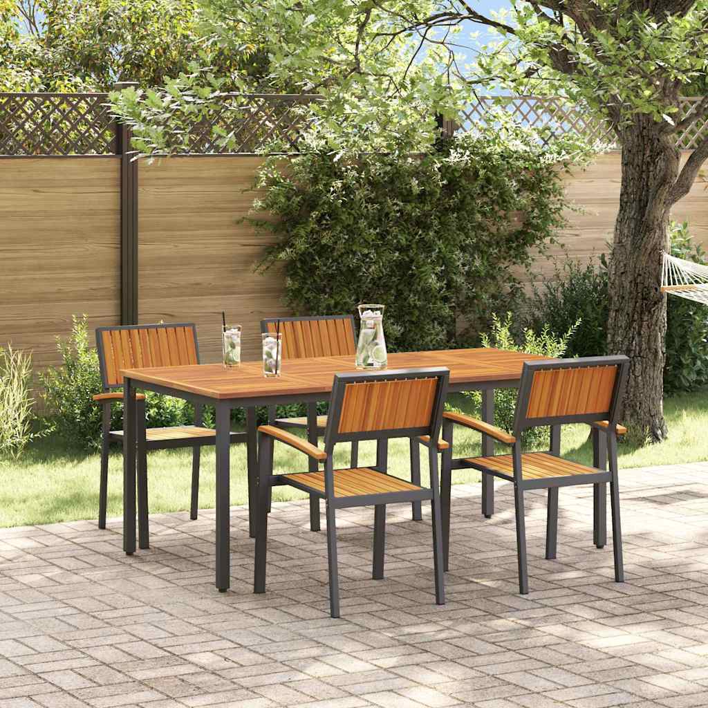 5-Piece Black Garden Dining Set