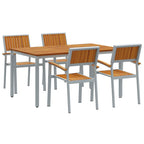 Conjunto de Comedor de Jardín 5 pcs Gris