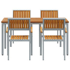 Conjunto de Comedor de Jardín 5 pcs Gris