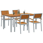 Conjunto de Comedor de Jardín 5 pcs Gris