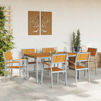 Conjunto de Comedor de Jardín 7 pcs Gris