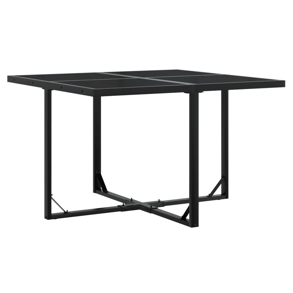 Juego de comedor de jardín 5 piezas ratán sintético negro