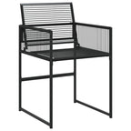 Juego de comedor de jardín 5 piezas ratán sintético negro