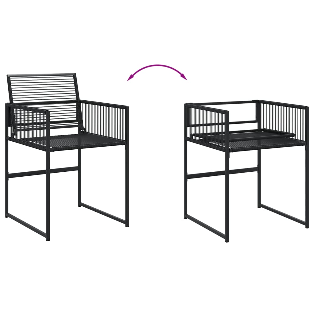 Juego de comedor de jardín 5 piezas ratán sintético negro