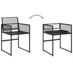 Juego de comedor de jardín 5 piezas ratán sintético negro