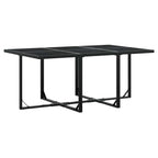 Juego de comedor de jardín 7 piezas ratán sintético negro