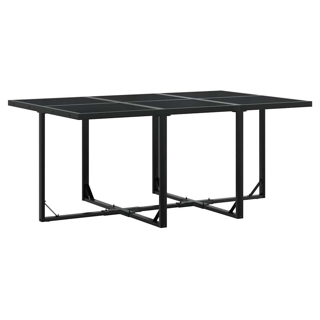 Juego de comedor de jardín 7 piezas ratán sintético negro