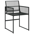 Juego de comedor de jardín 7 piezas ratán sintético negro