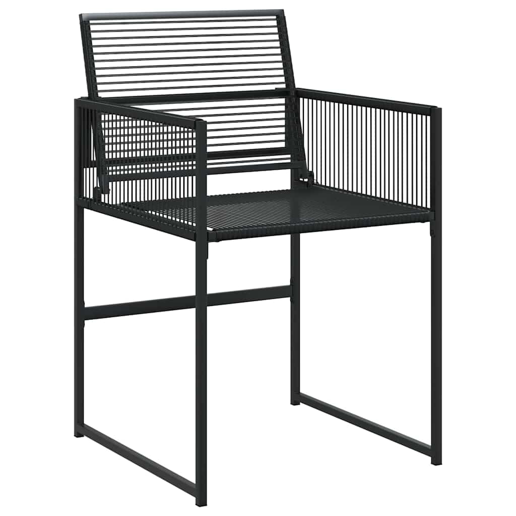 Juego de comedor de jardín 7 piezas ratán sintético negro