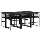 Juego de comedor de jardín 7 piezas ratán sintético negro