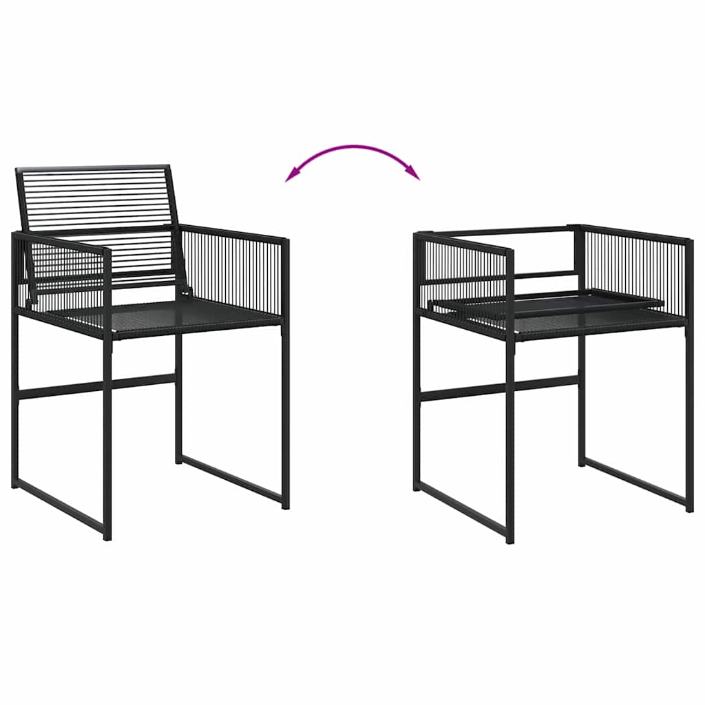 Juego de comedor de jardín 7 piezas ratán sintético negro