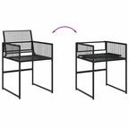 Juego de comedor de jardín 7 piezas ratán sintético negro