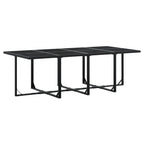 Juego de comedor de jardín 9 piezas ratán sintético negro