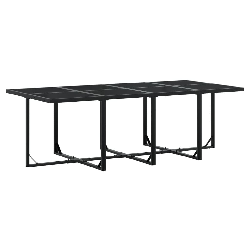 Juego de comedor de jardín 9 piezas ratán sintético negro