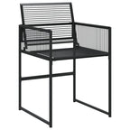 Juego de comedor de jardín 9 piezas ratán sintético negro