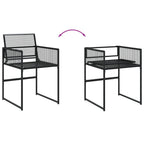 Juego de comedor de jardín 9 piezas ratán sintético negro