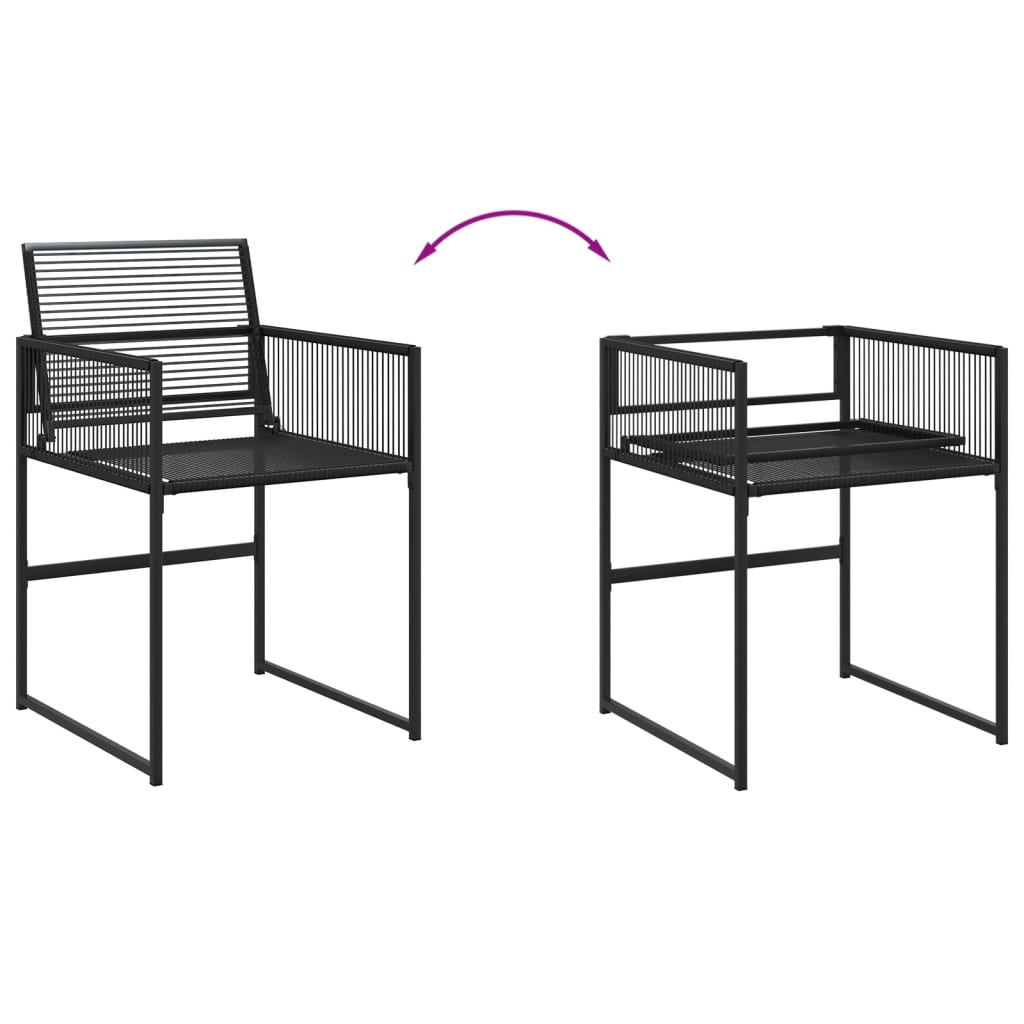 Juego de comedor de jardín 9 piezas ratán sintético negro