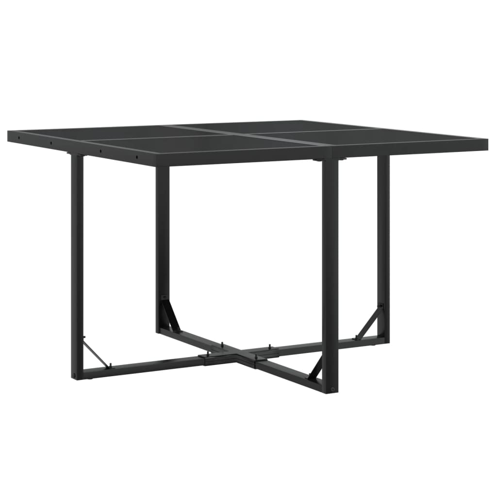 Juego de comedor para jardín 5 piezas textilene negro