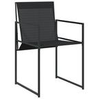 Juego de comedor para jardín 5 piezas textilene negro