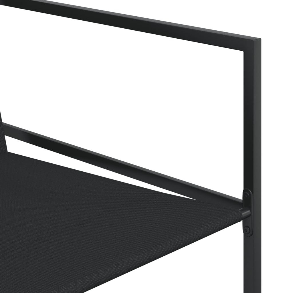 Juego de comedor para jardín 5 piezas textilene negro