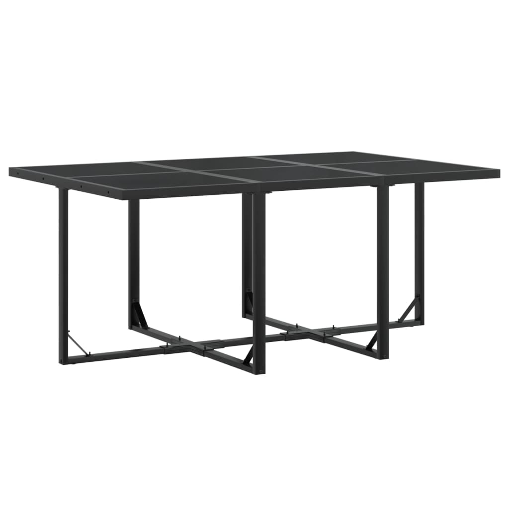 Juego de comedor para jardín 7 piezas textilene negro