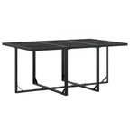 Juego de comedor para jardín 7 piezas textilene negro