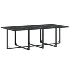 Juego de comedor para jardín 9 piezas textilene negro