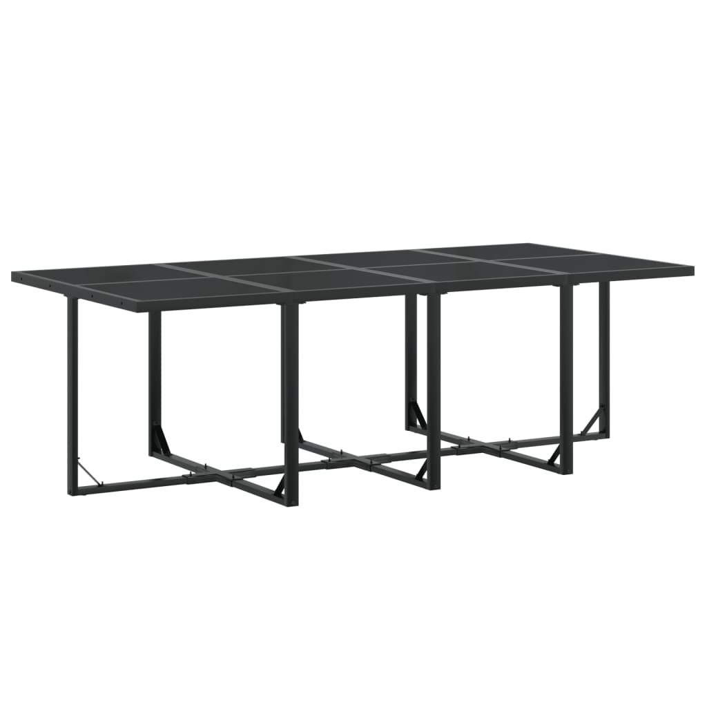 Juego de comedor para jardín 9 piezas textilene negro