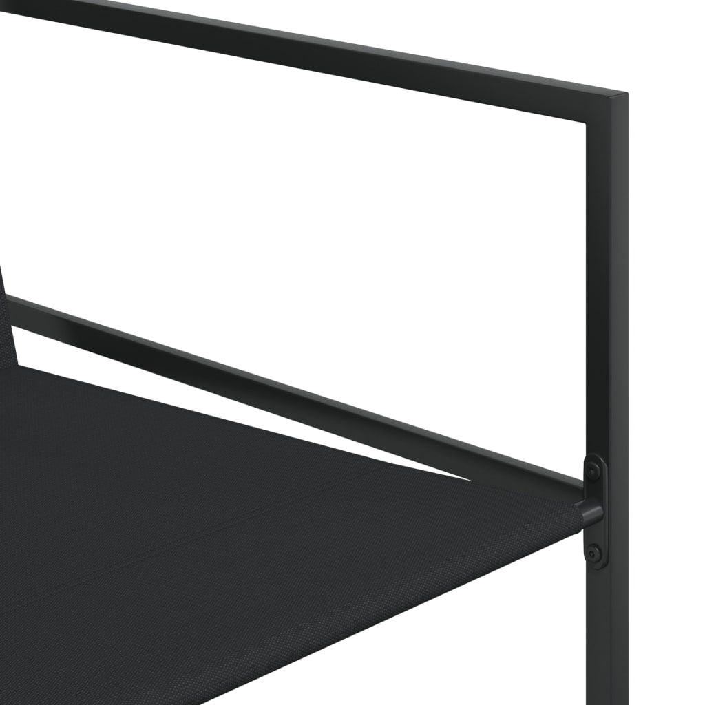 Juego de comedor para jardín 9 piezas textilene negro