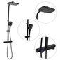 Double head shower set with mixer and black brass hose