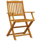 Set de comedor de jardín plegable 5 pzas madera maciza acacia