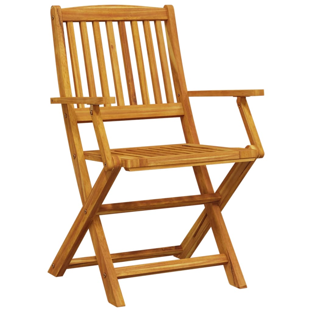 Set de comedor de jardín plegable 5 pzas madera maciza acacia